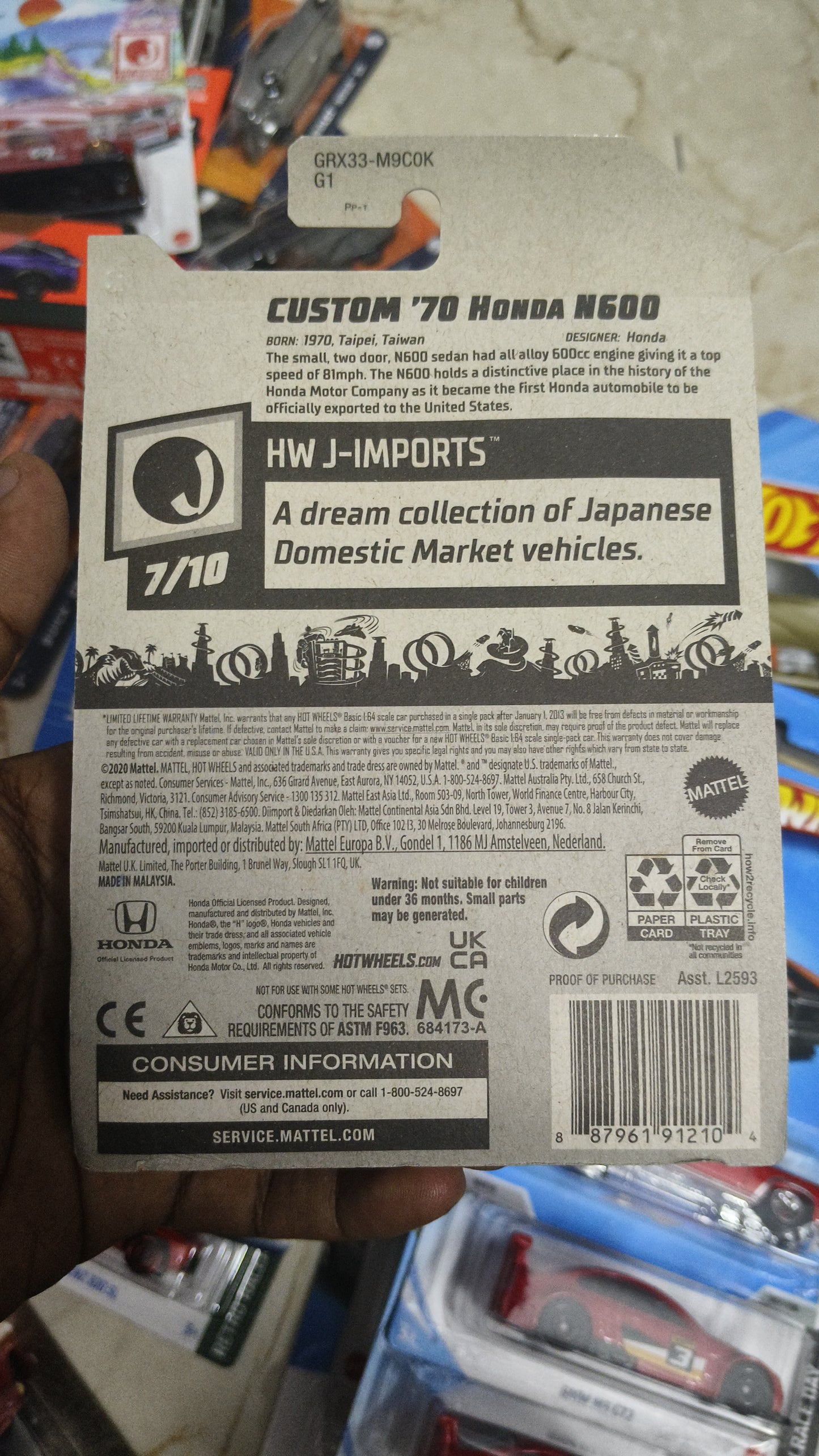 Hot Wheels Custom 70 Honda N600 - Harla Hotwheels Diecast