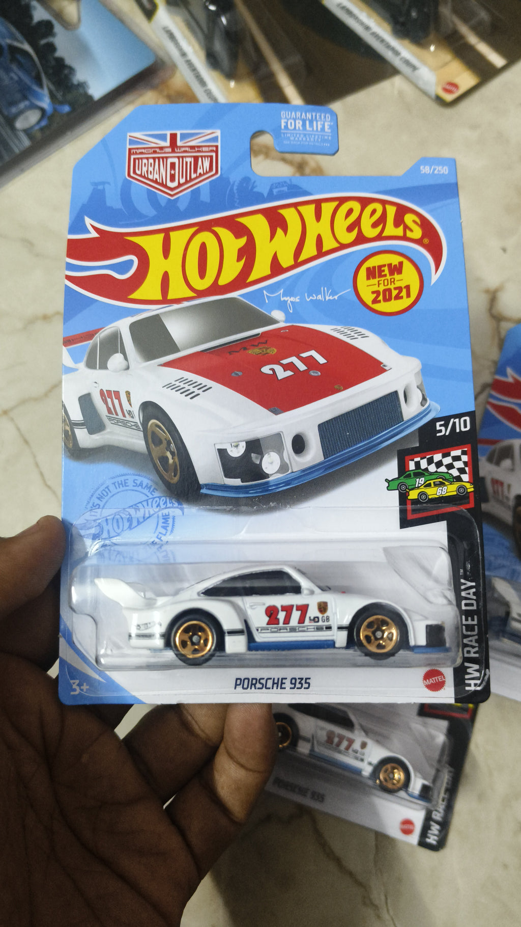 Hot Wheels Porsche 935 Blue Base US Card - Harla Hotwheels Diecast 