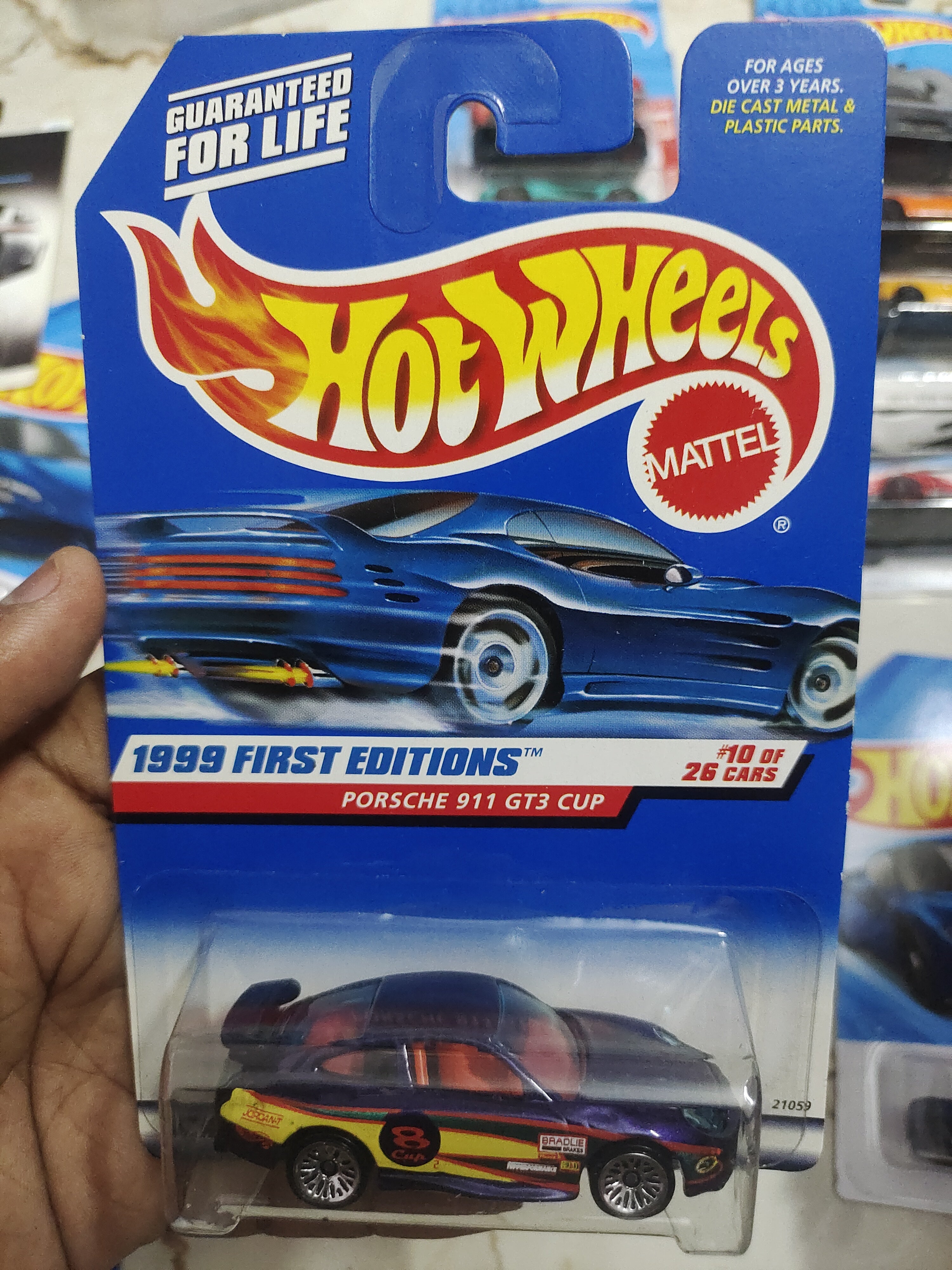 Hot Wheels Porsche 911 GT3 CUP (US imported 1998 Year card) - Harla Hotwheels Diecast 