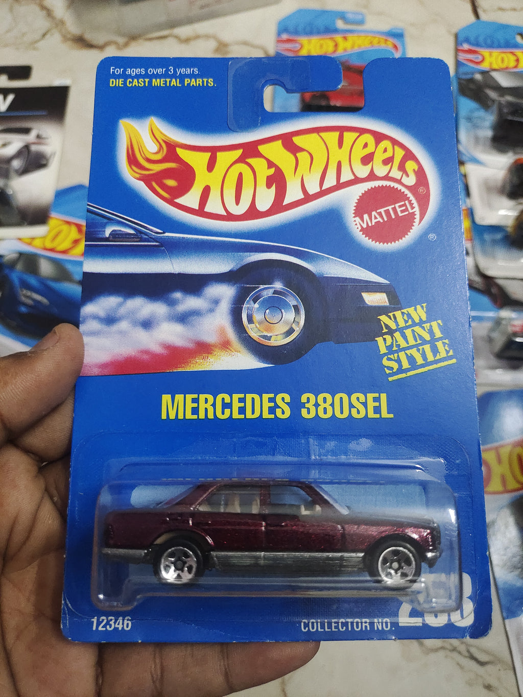 Hot Wheels Mercedes 380 SEL (USA Imported / 1991 Card) - Harla Hotwheels Diecast 
