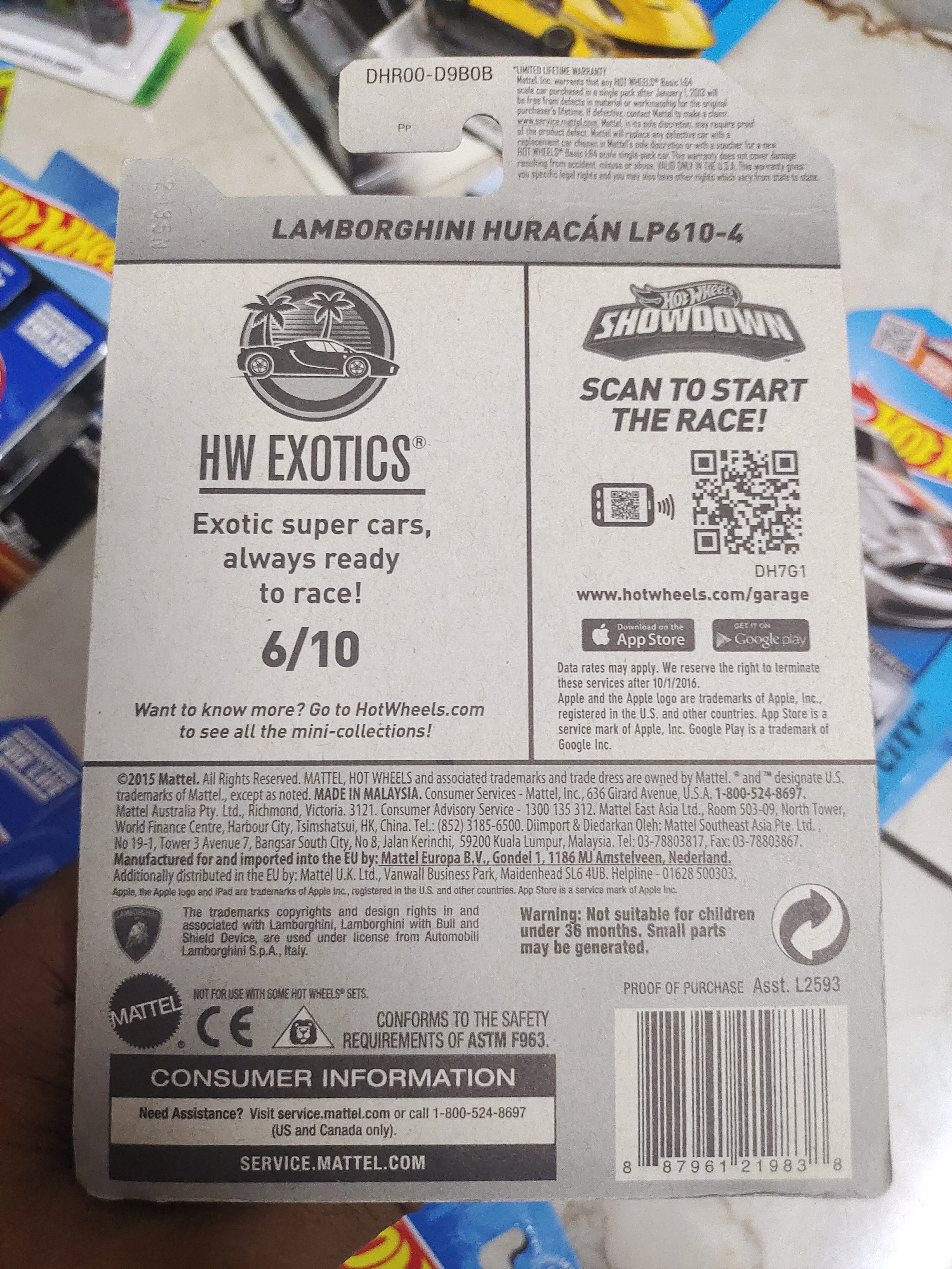 Hot Wheels Lamborghini Hurcan LP 610-4 (Imported card) - Harla Hotwheels Diecast 