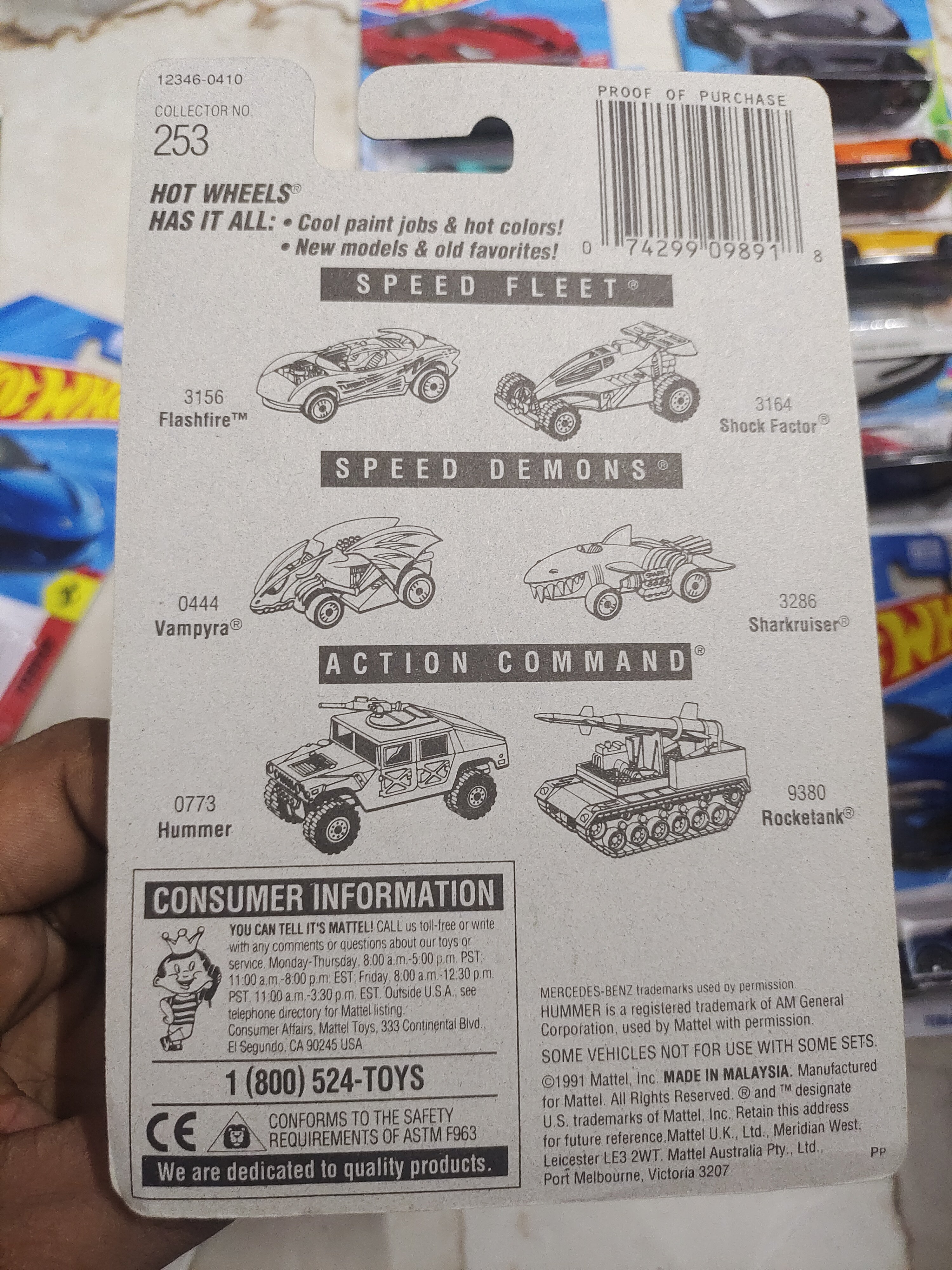 Hot Wheels Mercedes 380 SEL (USA Imported / 1991 Card) - Harla Hotwheels Diecast 