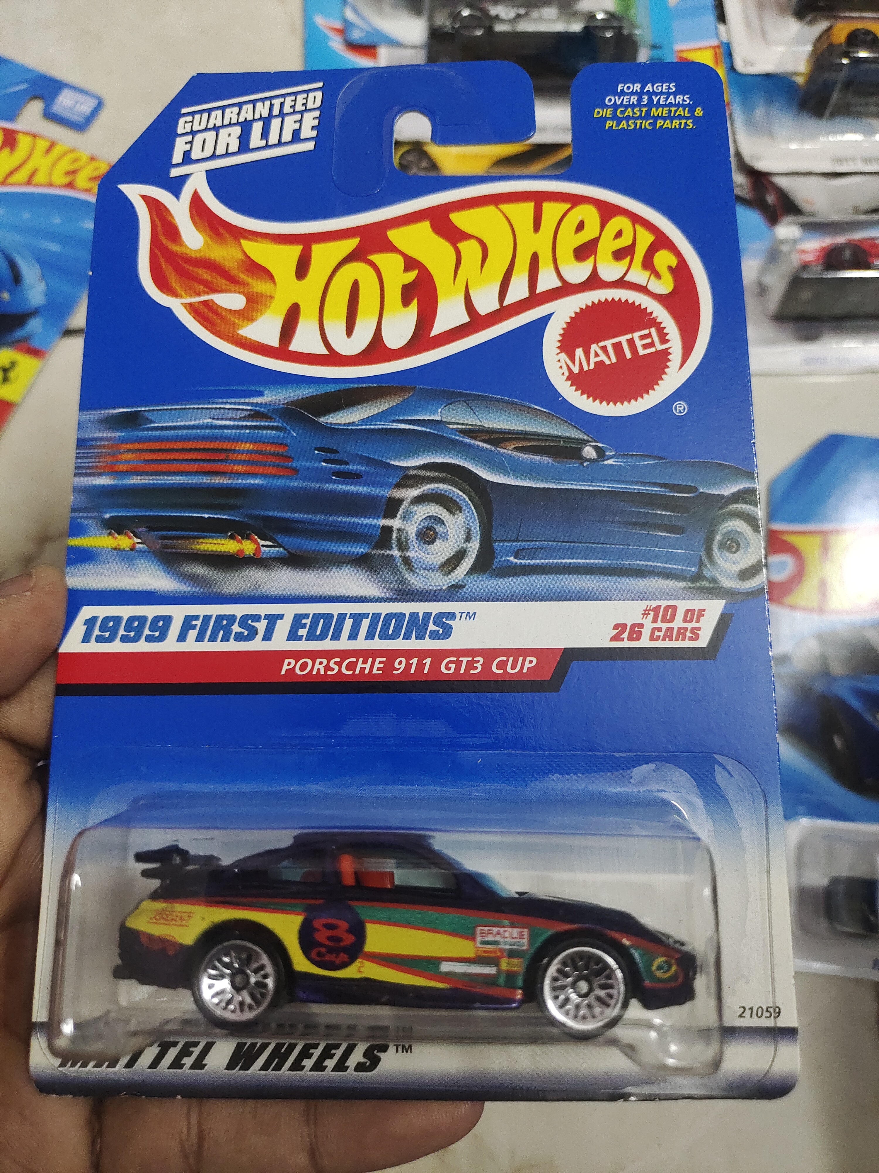 Hot Wheels Porsche 911 GT3 CUP (US imported 1998 Year card) - Harla Hotwheels Diecast 