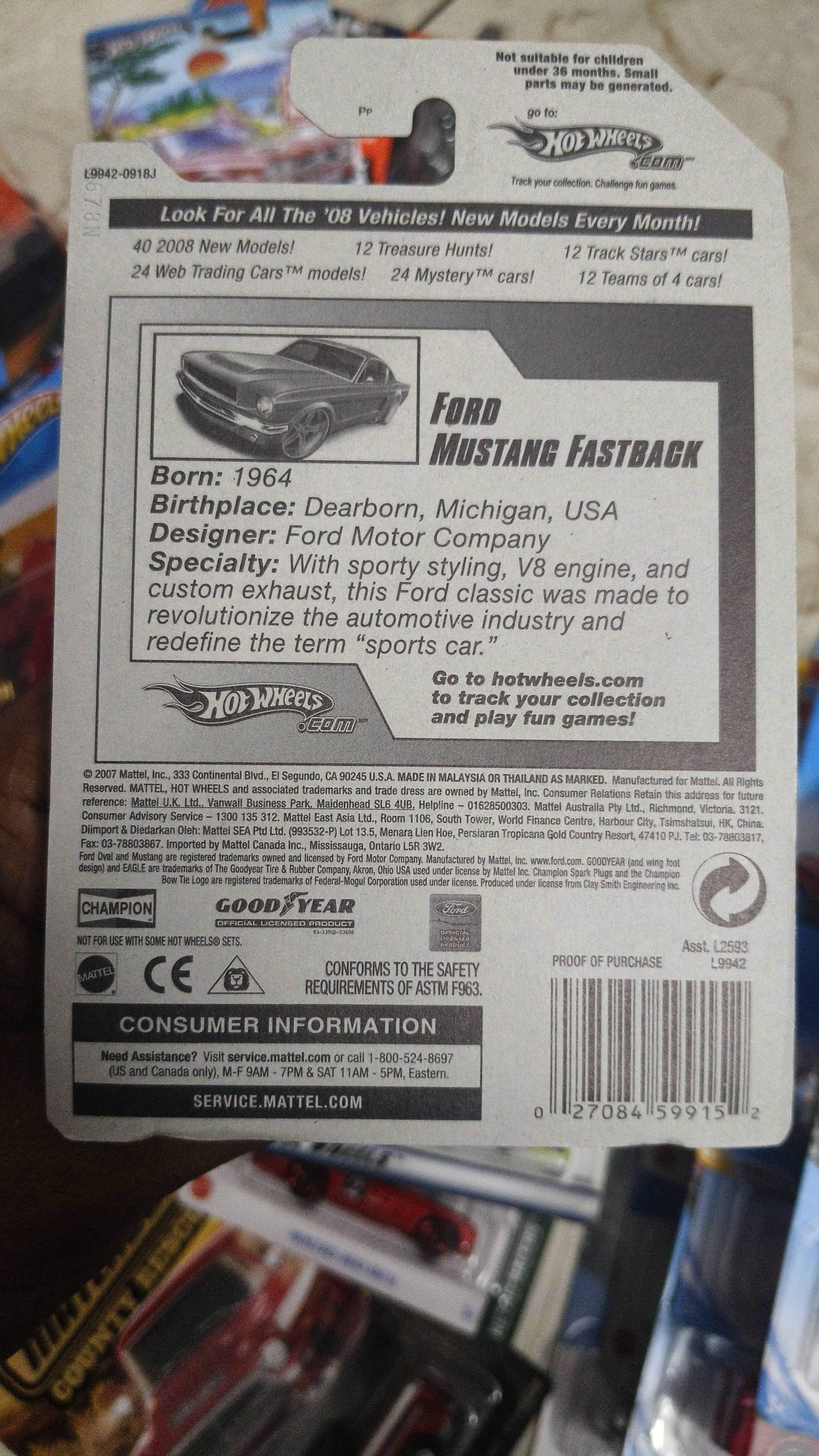 Hot Wheels Ford Mustang Fastback - Harla Hotwheels Diecast 
