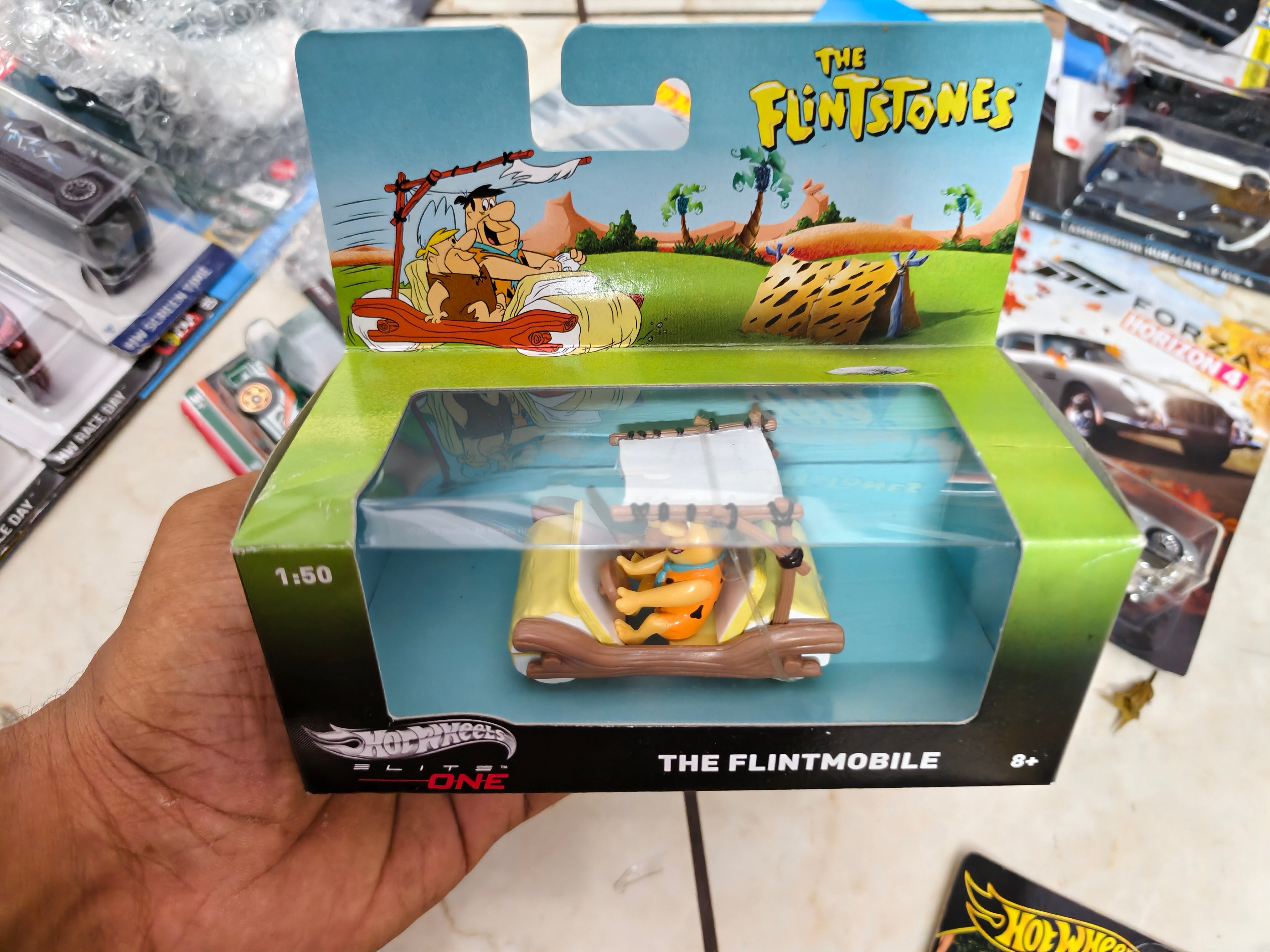 Hot wheels Flintsones Elite 1:50 Scale(USA Imported)+Random Mainline (Imported card)