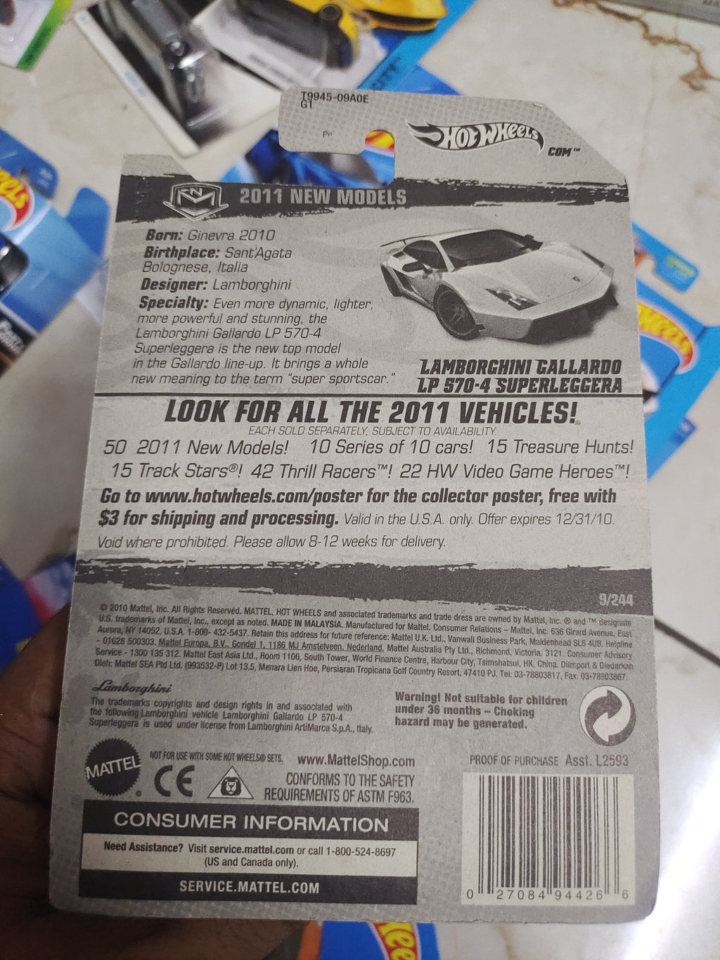 Hot wheels Lamborghini Gallarado LP 570-4 SUPERLEGGERA (Imported Card) - Harla Hotwheels Diecast 
