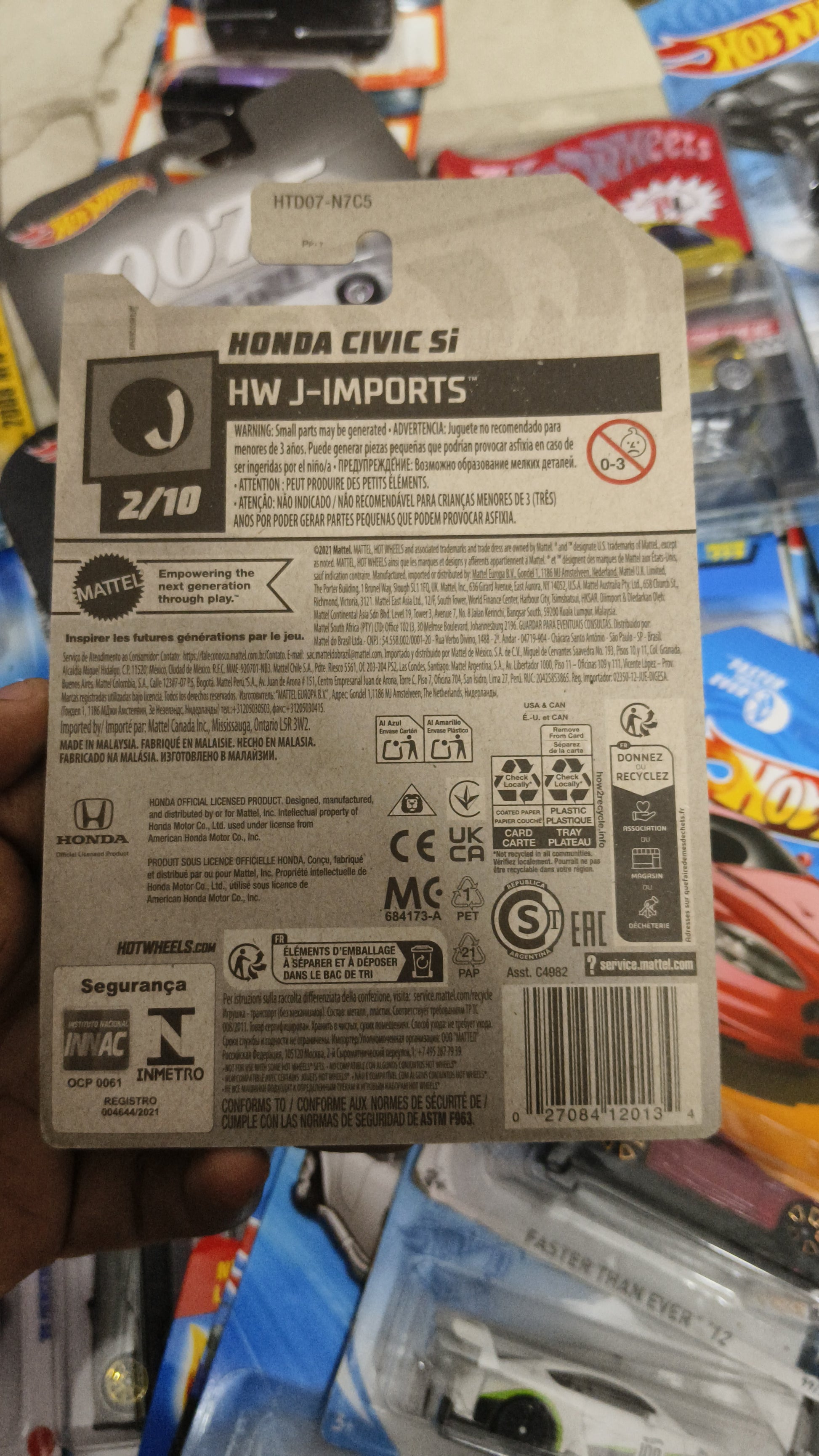 Hot Wheels HONDA CIVIC SI Hotwheels Mainline's (Imported)